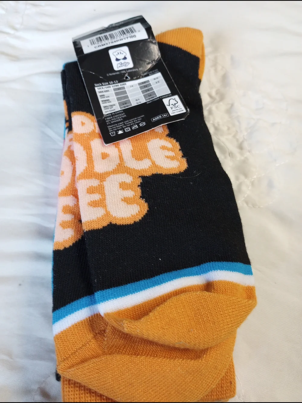 Kirby Bioworld Nintendo Character Crew Socks Men 2 Pairs 8-12